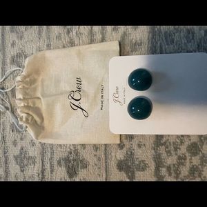 NWT J Crew Dark Emerald Chunky Earrings